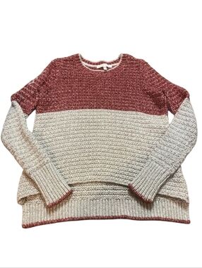 Women’s Victoria's Secret Large Pink Mauve/Gray Color Block Wool Blend Sweater